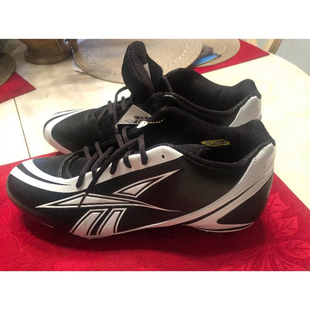 REEBOK NFL BURNER SPEED FOOTBALL CLEATS BLK/WHT
